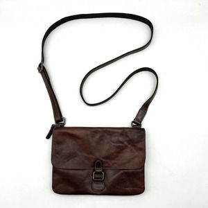 Voyager Brown Buffalo Leather Magnetic Snap Mini Crossbody Organizer Purse 9x6.5